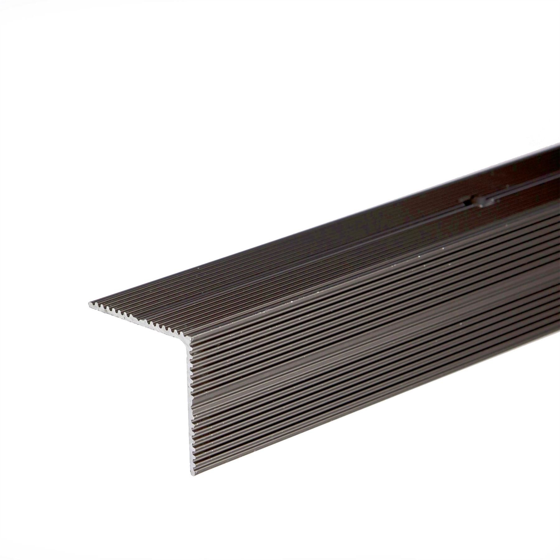 IANPAV Screw ANODISED Aluminium Anti Non Slip Stair Edge Nosing Trim 900mm x 35mm x 35mm A34, Brown
