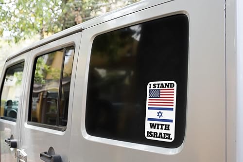 Miniatura 2 de 5 calcomanías de bandera de Estados Unidos con bandera de Israel, calcomanías de bandera israelí, calcomanías de parachoques troqueladas para