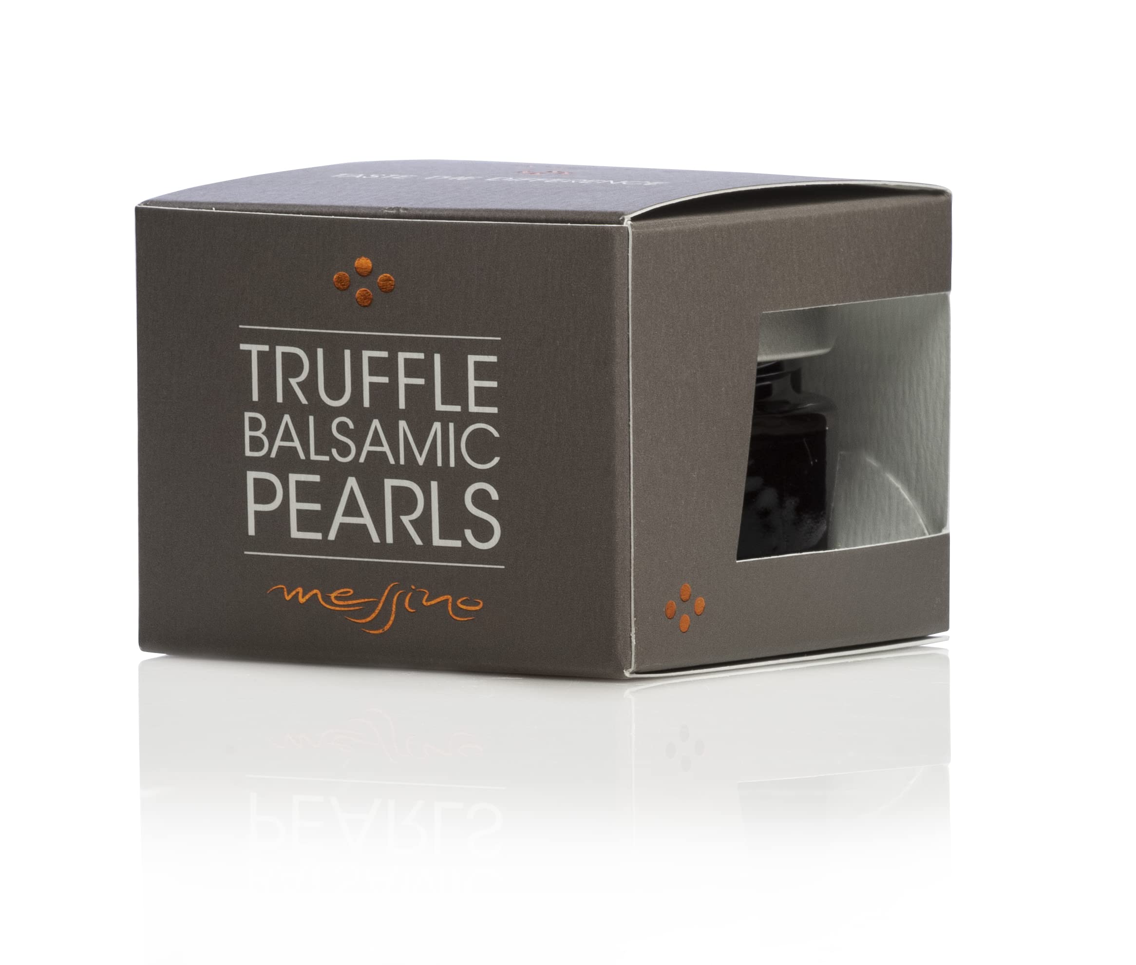Messino Truffle Balsamic Pearls 50ml | Greek Aged Balsamic Vinegar with Natural Truffle Aroma | Gourmet Salad & Meat Dressing, Pasta & Vegetable Enhancer