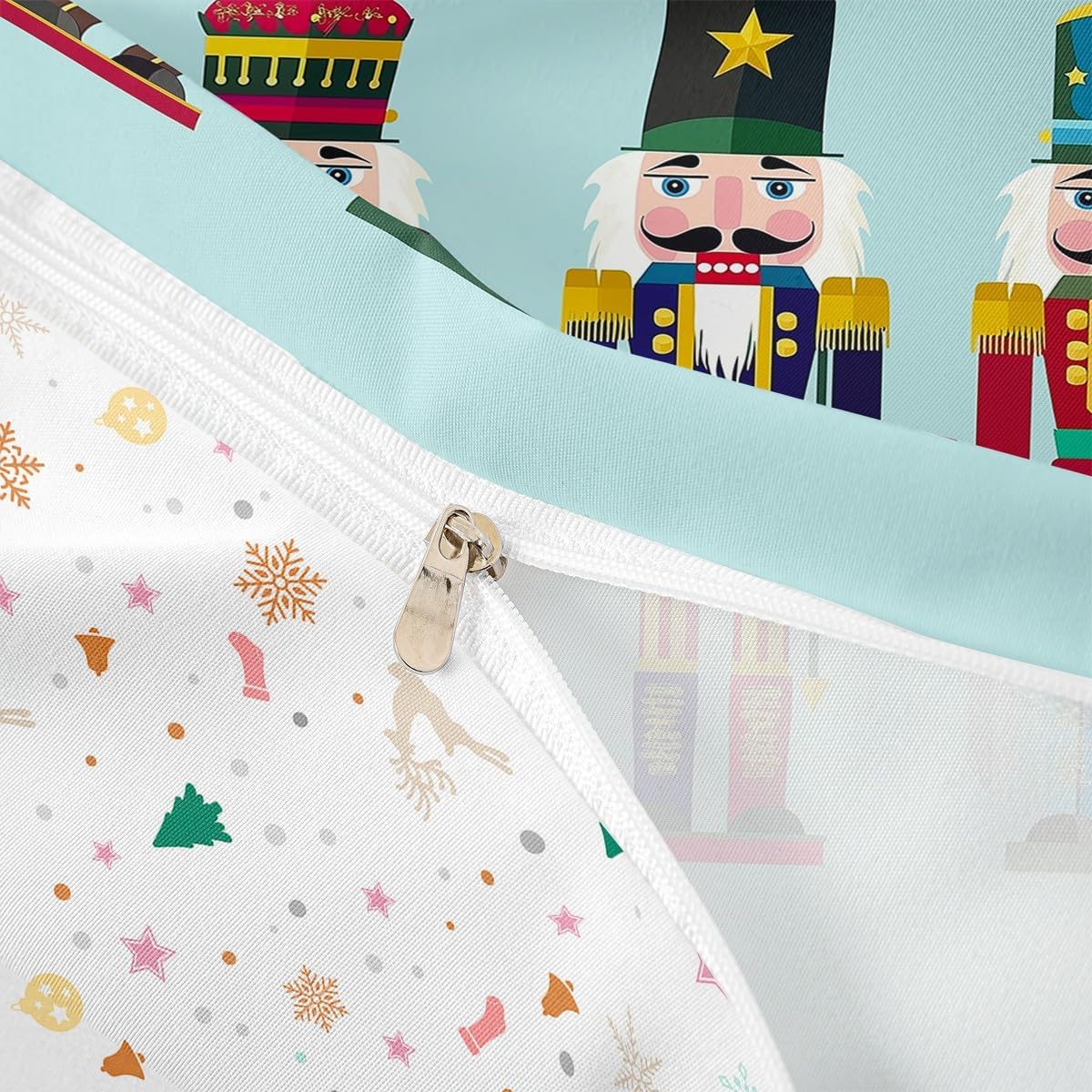 Erosebridal Cartoon Bedding Sets Merry Christmas Comforter Cover Royal Guarder Duvet Cover Set Xmas Gift for Kids Boys Girls with 2 Pillow Cases Ultra Soft Child Room Decor Queen Size