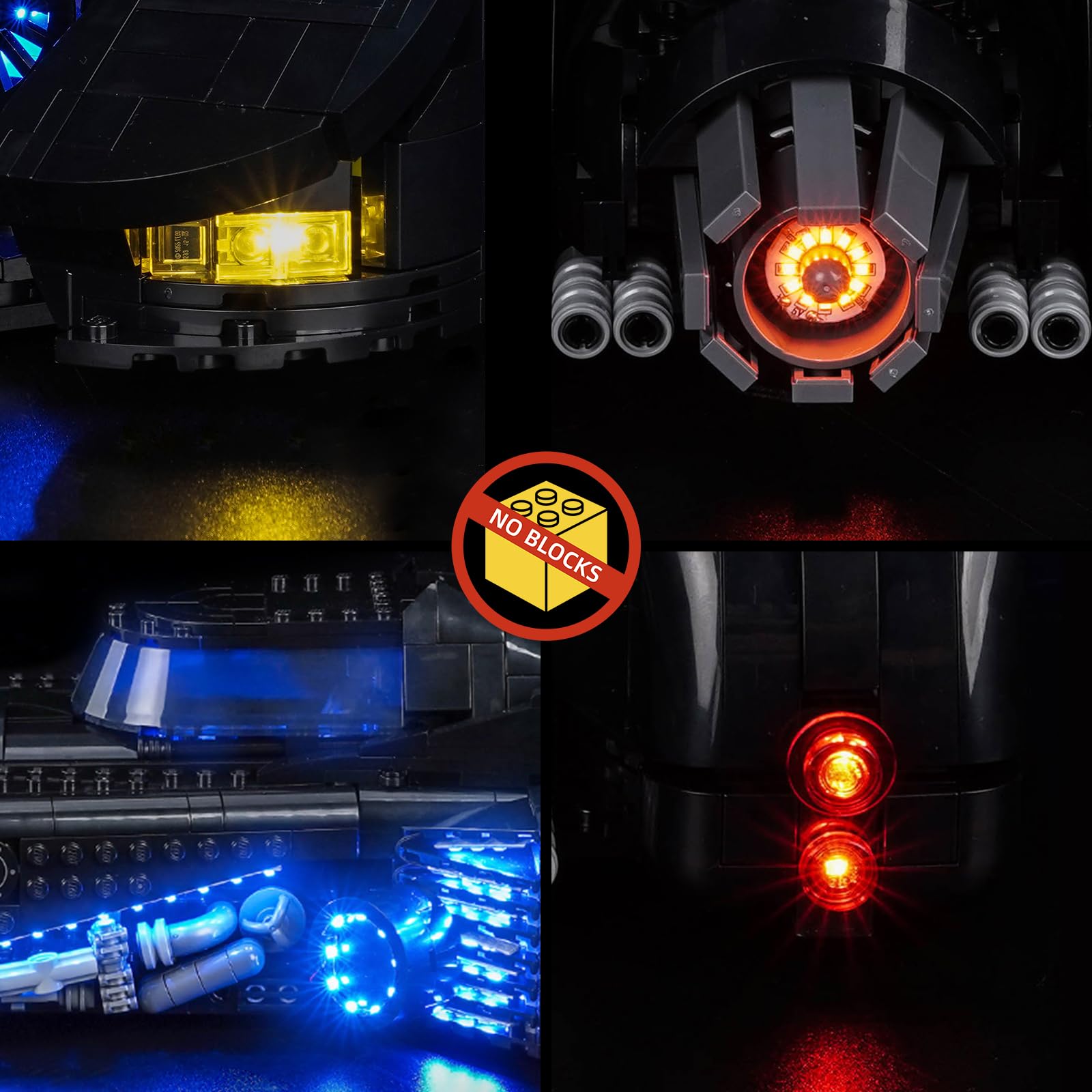 BrickBling Kit di luci con telecomando compatibile con Lego 76355 Batmobile