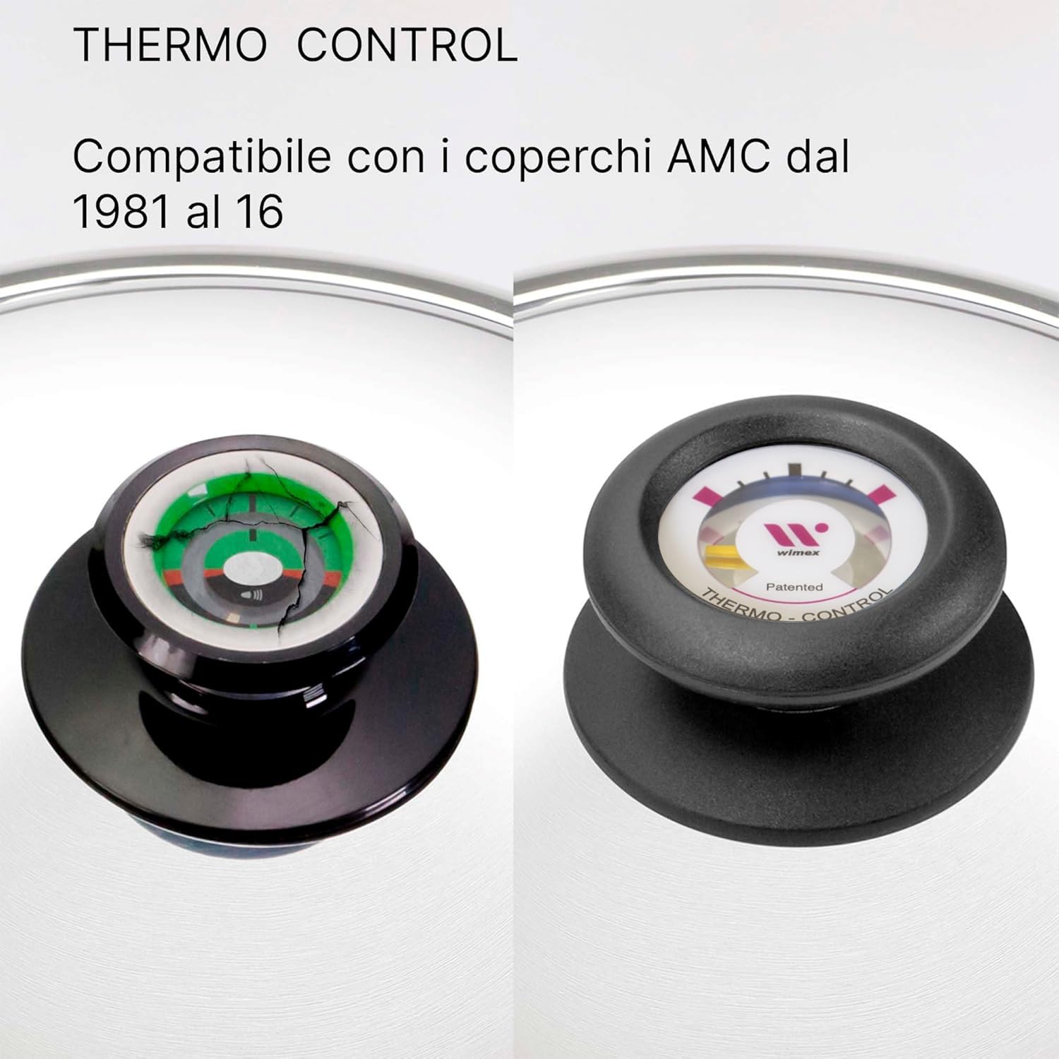 Oppaha Pomello Coperchio Pentola Manopola con Termostato Compatibile AMC al 100% Filettatura in Ottone Anti Scottatura - 1 Pz