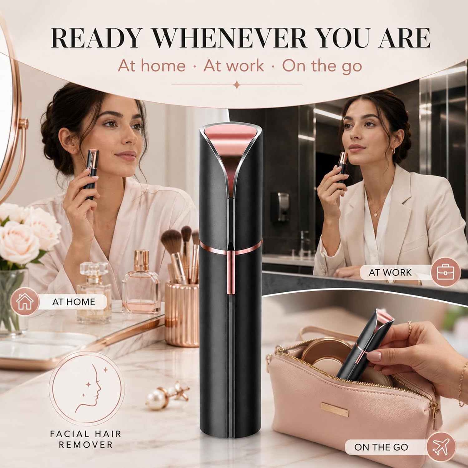 Flawless Facial Hair Remover for Women,with 2 x Replacement Heads