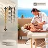 tectake Mobile Massage Table with 3 Zones Foldable with 7.5 cm Padding Maximum Load 250 kg Massage Bench with Accessories Bag Full and Half Roller Mobile Furniture for Massage - Beige