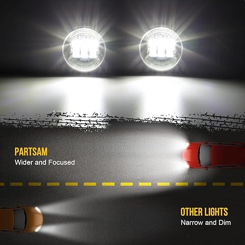 Miniatura 4 de Partsam Kit de montaje de luces antiniebla LED de 12 V para Peterbilt 579 587, Kenworth T660 resistente parachoques delantero lámpara de conducción