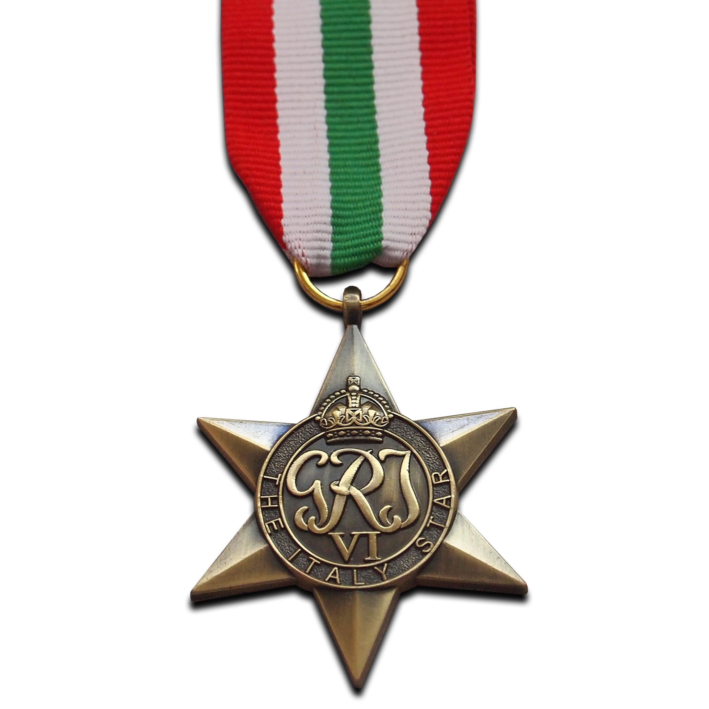 Medaglia Militare Italia Star WW2 Commonwealth Premio Militare Britannico per | Esercito | Marina | RAF | REPLICA Giorgio VI