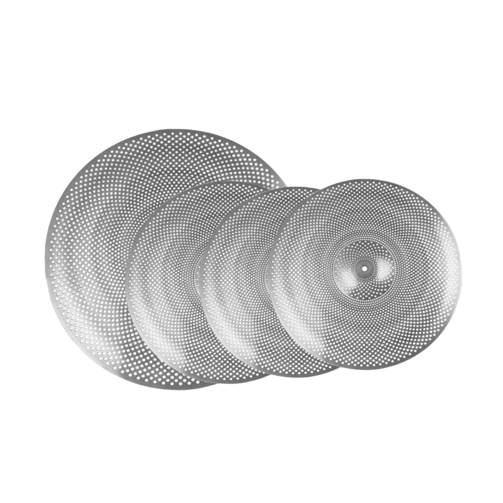 Set di piatti silenziosi per esercitazioni di batteria a basso volume, suono essenziale, sessioni di pratica silenziose a casa o in studio, accessori per batteria.