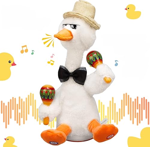 LUKETURE Pato bailarín, juguete de pato, juguete parlante repite lo que dices, peluche de pato cantante bailarín, divertido animal de peluche disponible en Yaxa Venezuela