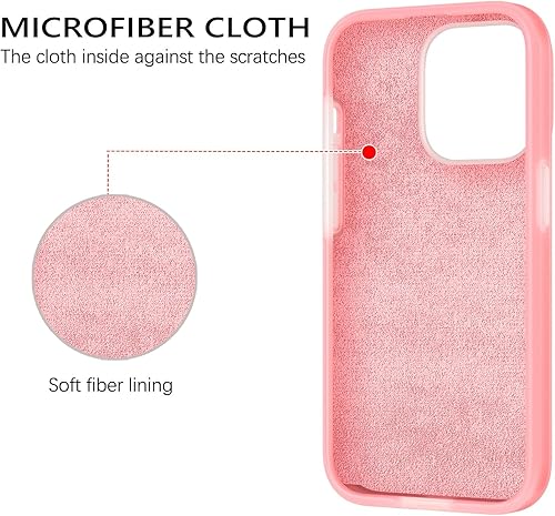 Miniatura 2 de GUAGUA Funda para iPhone 13 Pro, iPhone 13 Pro Jelly Funda de silicona líquida, delgada y suave, forro de microfibra fina, con textura, funda