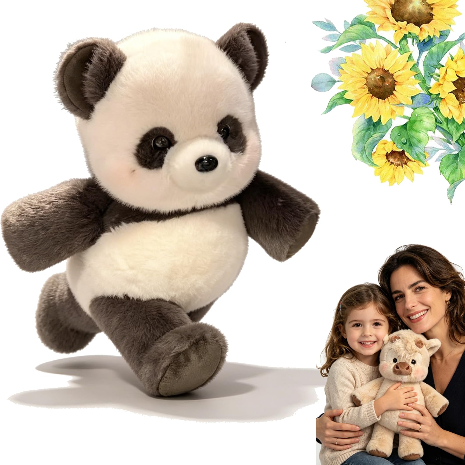 GXHNB Running Cow Plush 45/60cm, Running Plush for Stress Relief and Emotional Support, Cute Running Sheep Cuddly Toy Stuffed Animal Home Decor for Girls, Boys, Men and Women (Panda-noir,45cm) — image 1