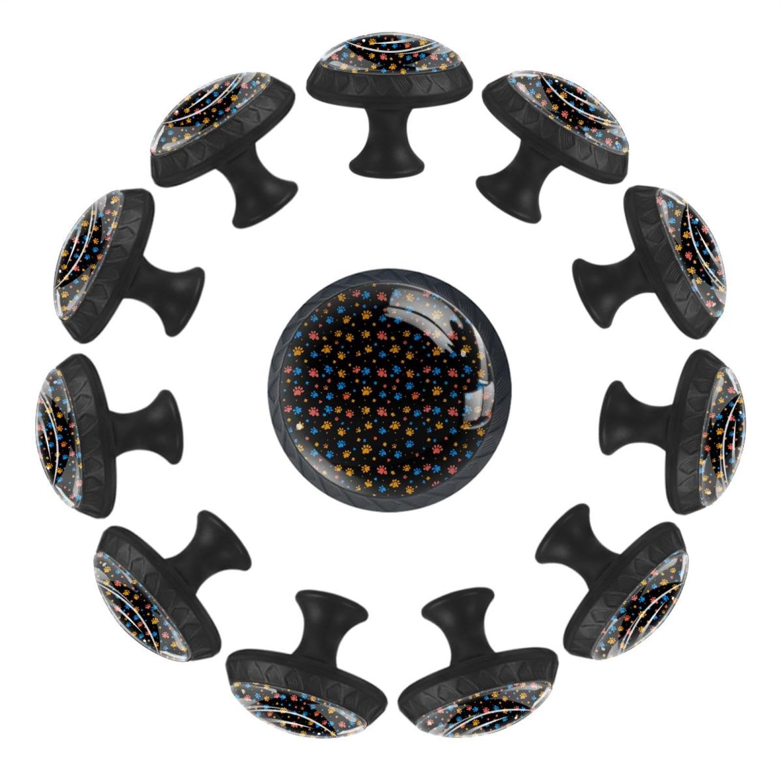 Boutons de tiroir patte de chien en verre transparent lot de 12