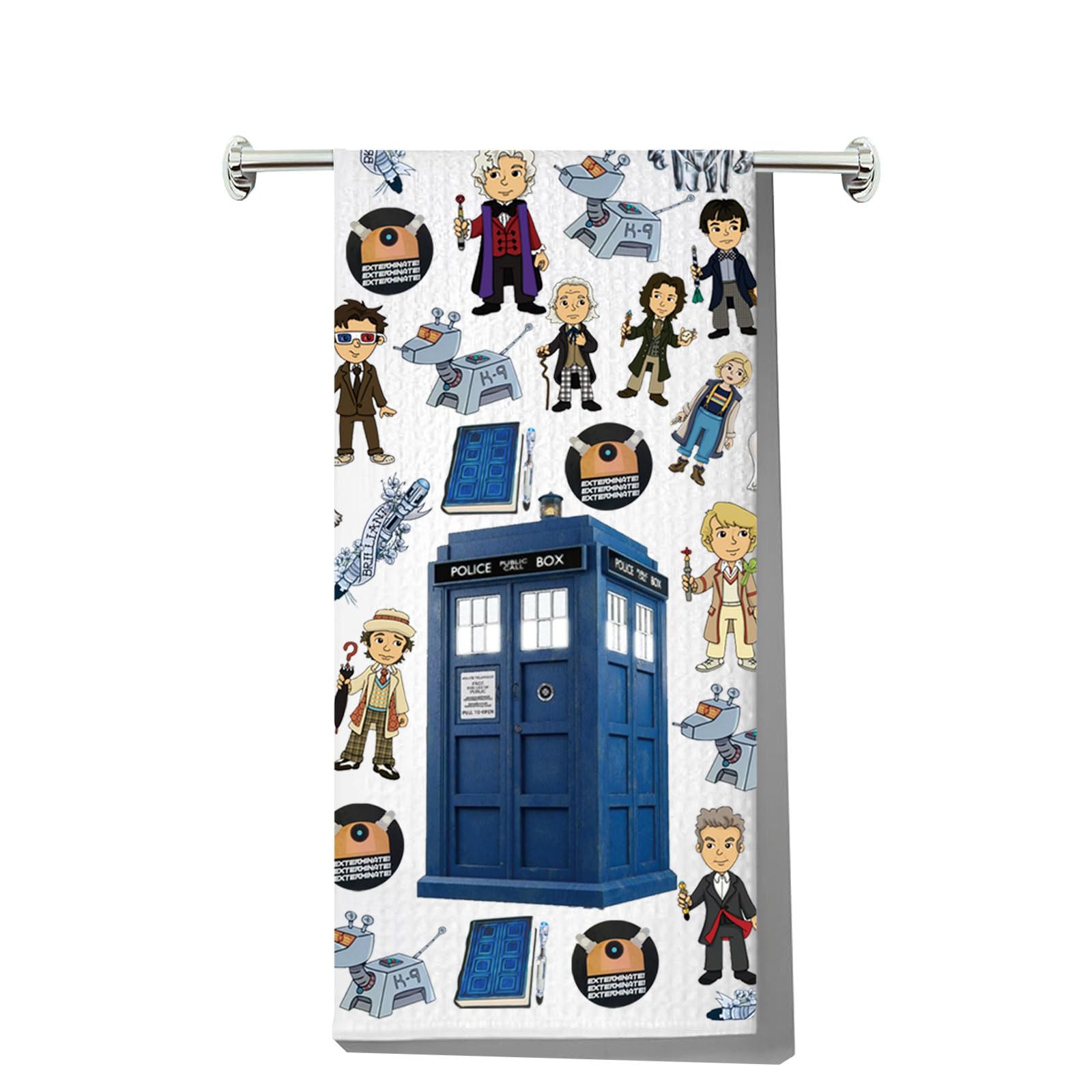 Torchon Dr Who serviette cabine de police pour essuie-main et décoration geek