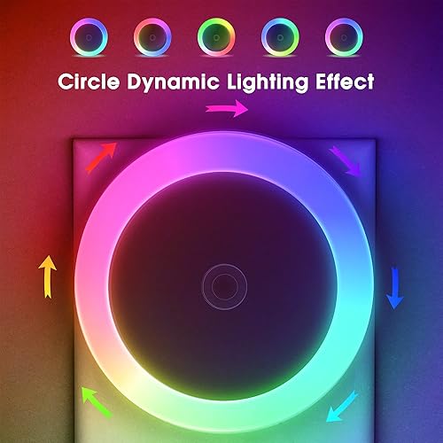 Miniatura 2 de Briignite Luces nocturnas para niños, luces nocturnas RGB dinámicas que cambian de color, luz nocturna con sensores de luz, luces nocturnas para