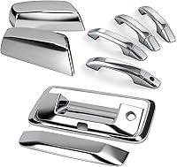 TutorAuto Chrome Door Handle Covers, Top Mirror Covers & Tailgate Cover w/ Camera Hole for Chevy Silverado GMC Sierra 1500-3500 2014-2018