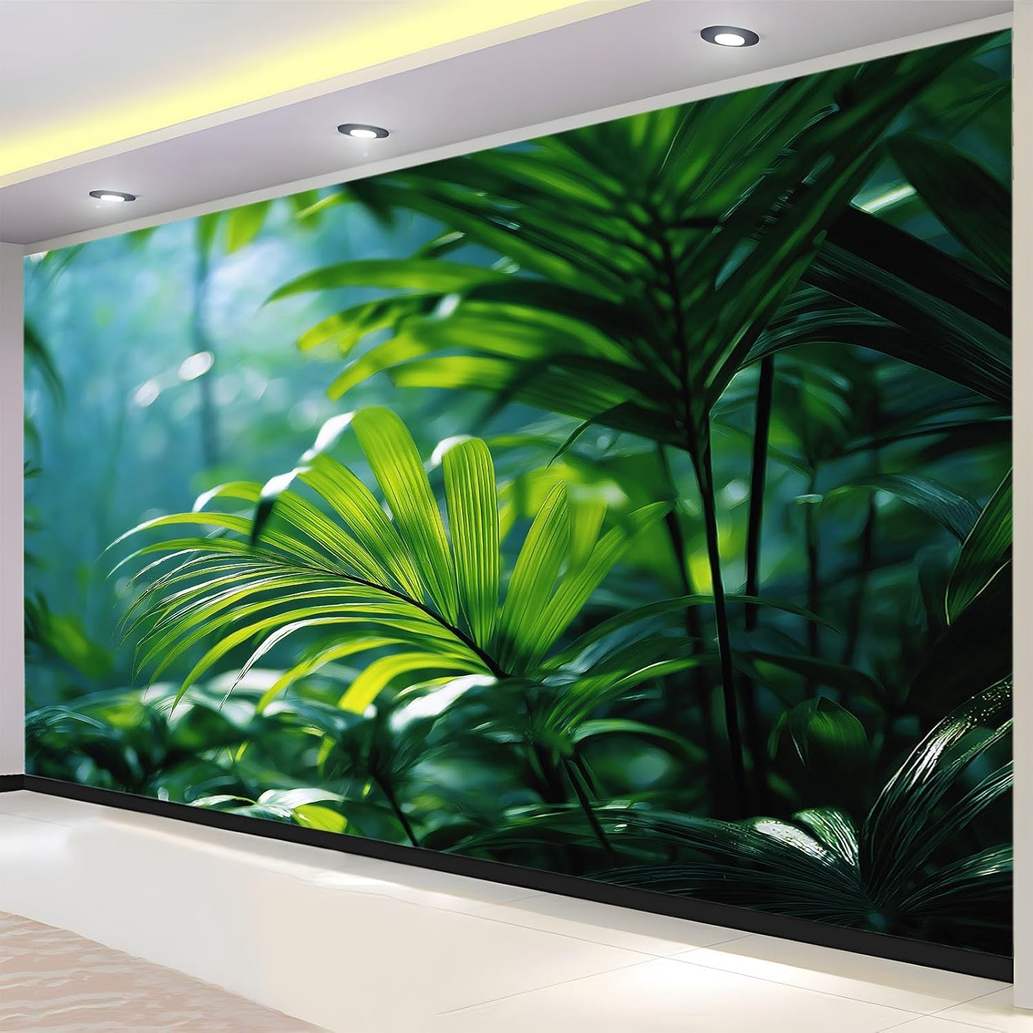 Papier peint panoramique feuilles tropicales 250x175 cm pour habiller le salon