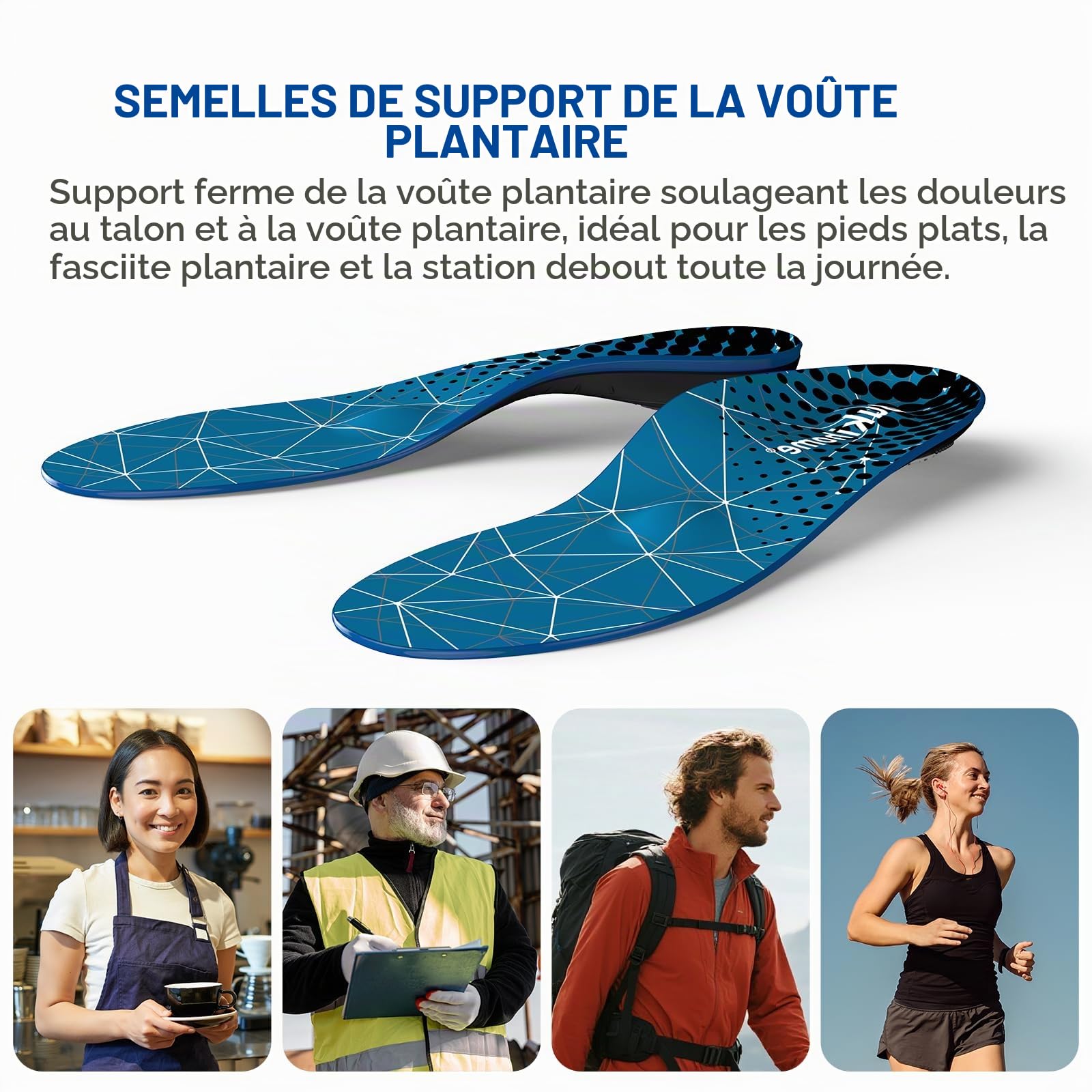 Semelles Orthopédiques avec Coussinet Métatarsien pour Métatarsalgie – Semelles pour Fasciite Plantaire avec Soutien de la Voûte, Amorti Talon et Avant-pied, Douleurs aux Pieds-Femme & Homme 42-44(M)