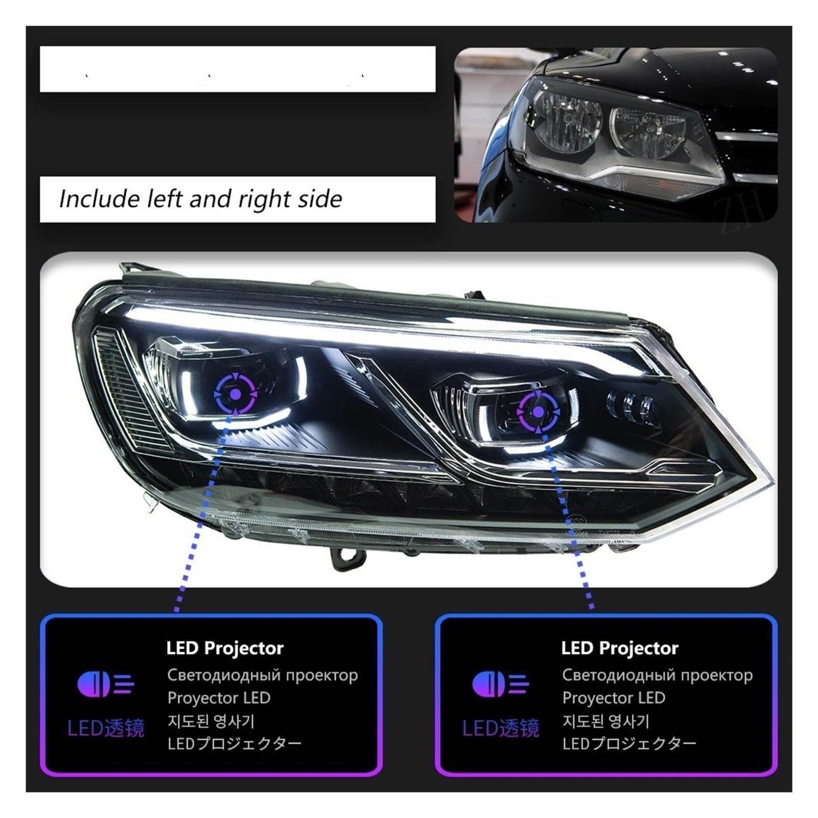Fanale Anteriore Per VW Per Touareg 2010-2016 Fari Auto DRL Hella 12V H7 LED Bi Xenon Lampadine Fendinebbia Faro Auto