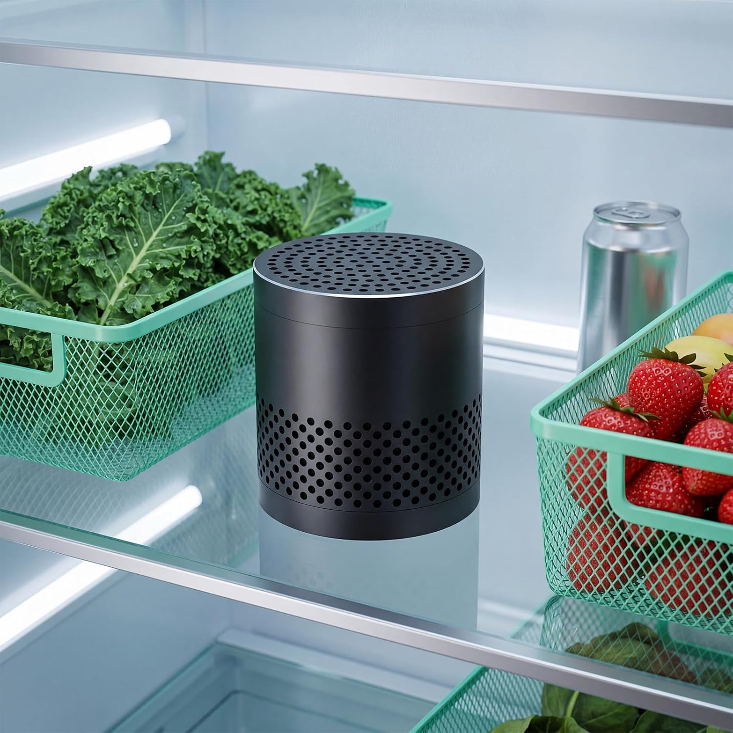 Refrigerator Deodorizer with 360° Purification, Odor Eliminator for Fridge, Closet, Shoe Cabinet, No Consumables (white)