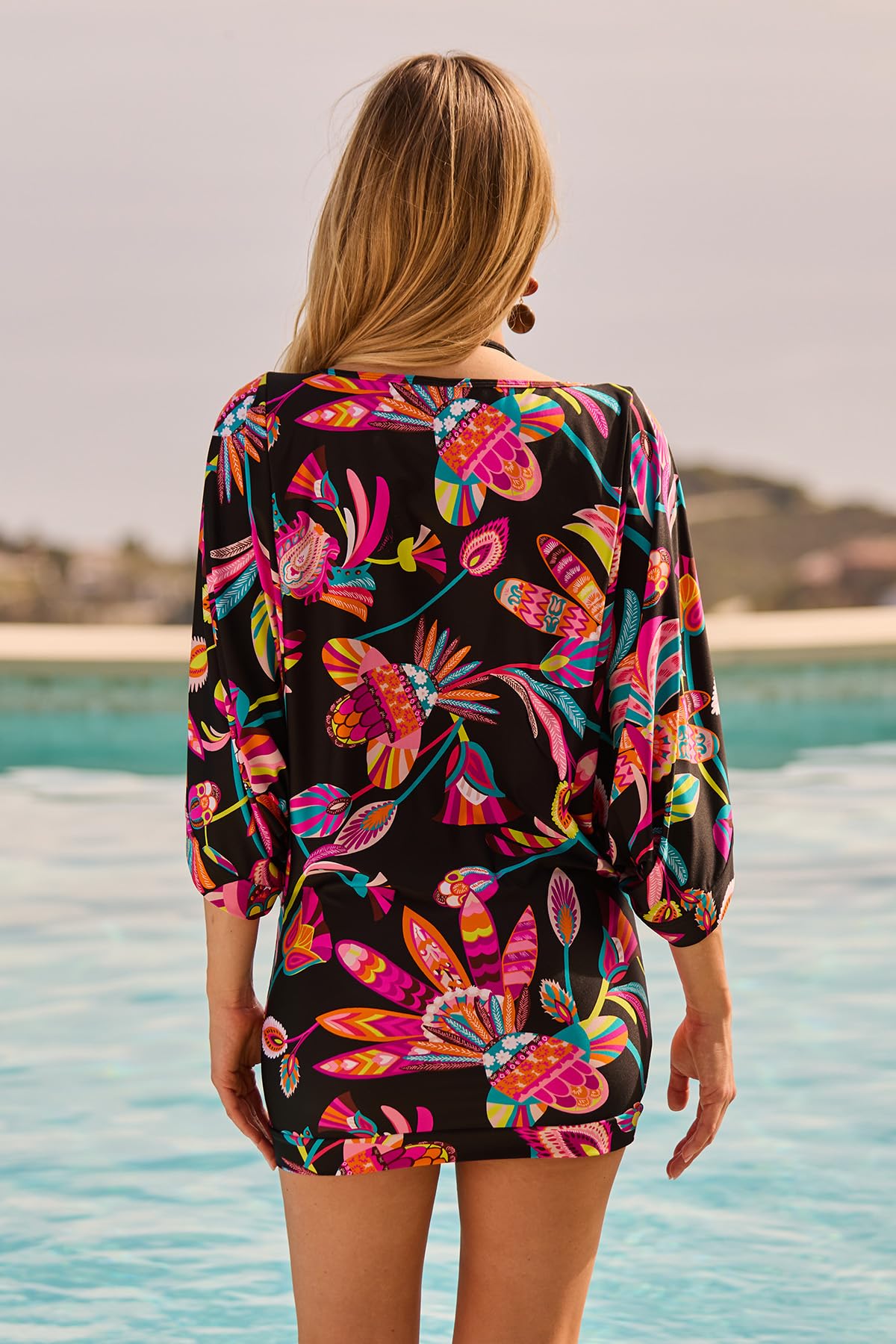 Trina Turk Damen Luminary Swim Tunic, Casual, Floral Print, Beach Cover Ups For Women Überwurf für Schwimmbekleidung (1er Pack)