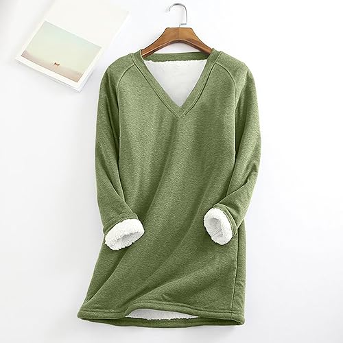 Miniatura 2 de Sudadera de sherpa con forro polar para mujer, para otoño e invierno, cálida, de lana de cordero, manga larga, gruesa, mullida, térmica