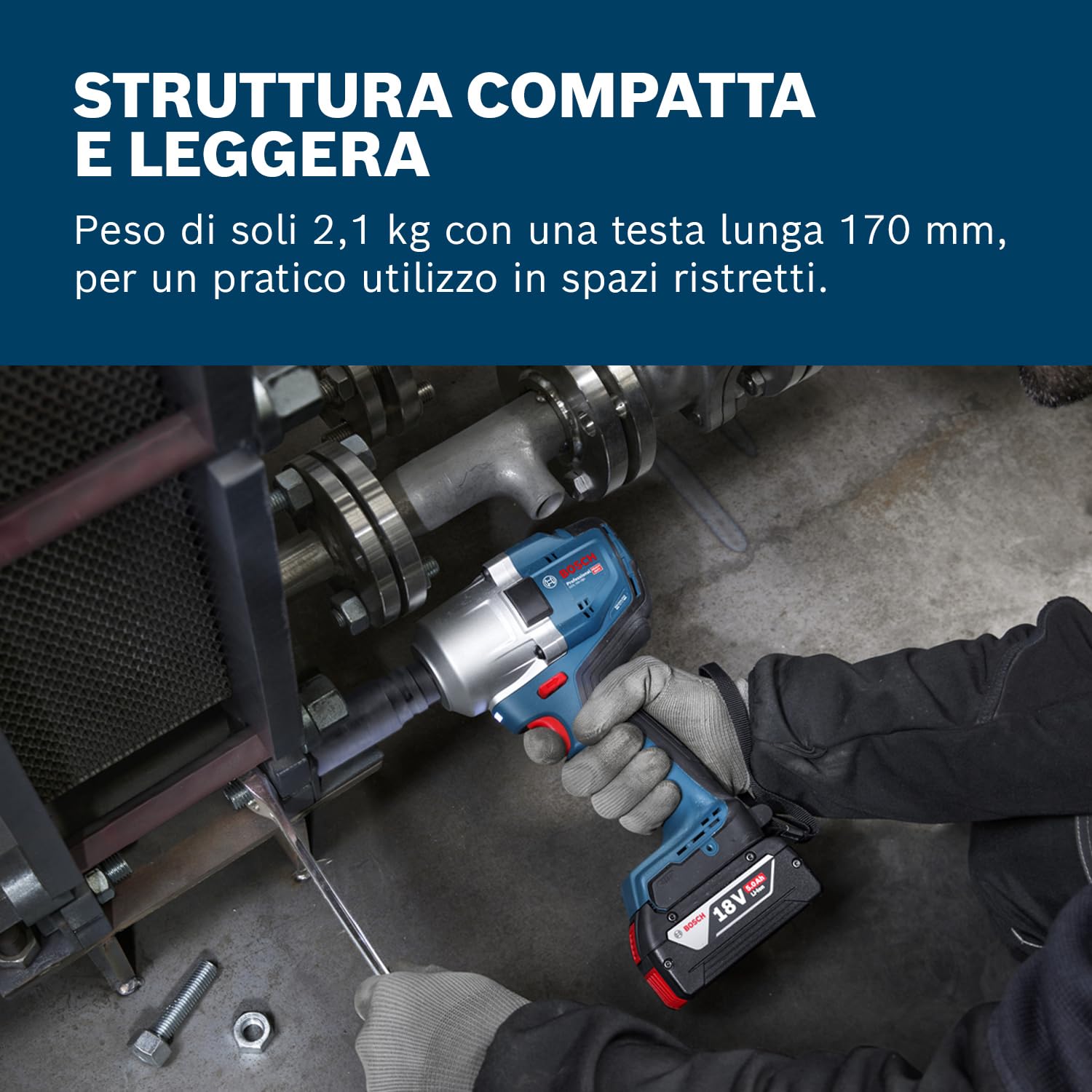 Bosch Professional 18V System Avvitatore a massa battente a batteria GDS 18V-780 (incl. L-BOXX)