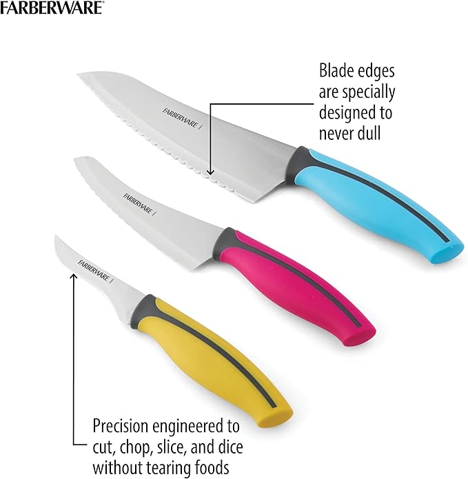 Set Cuchillos Cocina 3 Piezas Acero Inoxidable miniatura 5