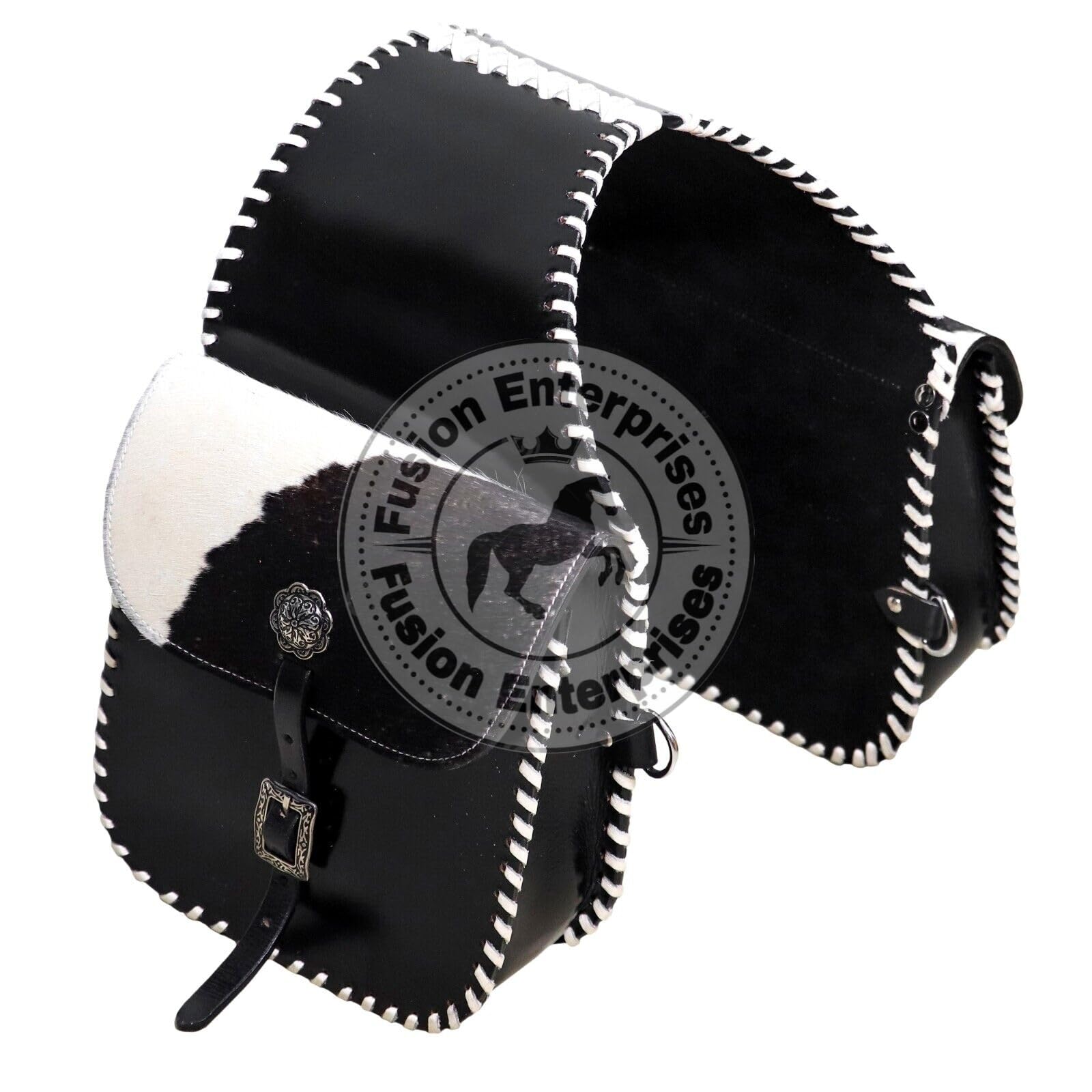 Western-Leder-Satteltasche für Pferde | Reitvergnügen Wanderritt geeignet für Reiten und Fassrennen | Satteltasche mit verstellbarem Riemen GRÖSSE: 10"X10"X3" AS-35