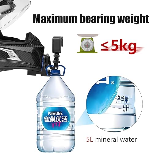Miniatura 7 de Soporte de barbilla para cámara de acción para casco de motocicleta y motocross, soporte POV giratorio de 360 con base de liberación rápida,