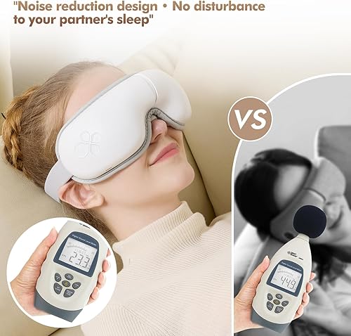 Miniatura 4 de Masajeador de ojos con diseño de bloqueo de luz, masajeador de ojos mejorado 2025 con calor, 5 modos y diseño plegable de 180, regalo de sueño para