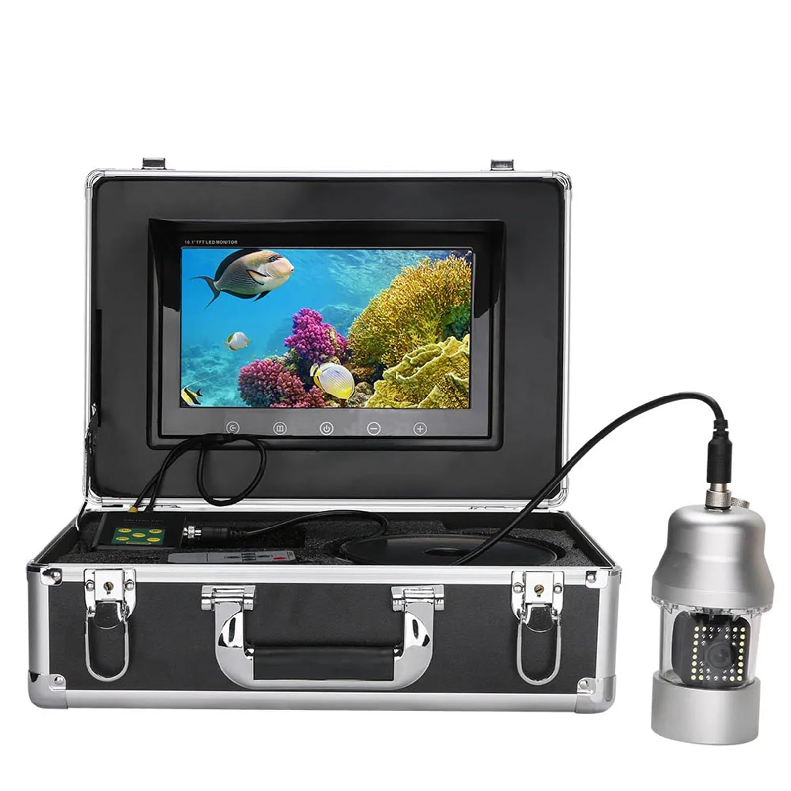 Cámara Submarina, Cámara de Pesca submarina 9 Pulgadas, 50 m, 100, IP68, Resistente al Agua, 38 LED, rotación 360 ​​Grados(38 Leds 100M Cable)