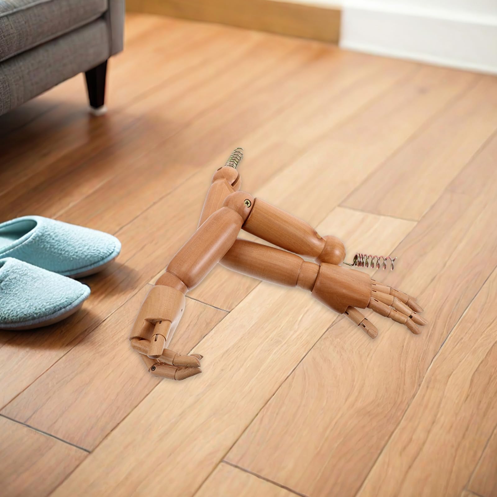 1 Paar Bewegliche Holzarme mit Flexiblen Gelenken Ersatzteile für Schaufensterpuppen aus Massivem Holz Realistische Modellhände für Fotografie und Soziale Integration