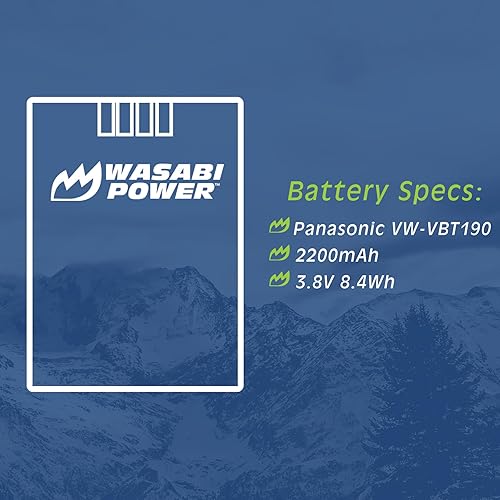 Miniatura 2 de Wasabi Power Batería (paquete de 2) y cargador para Panasonic VW-VBT190