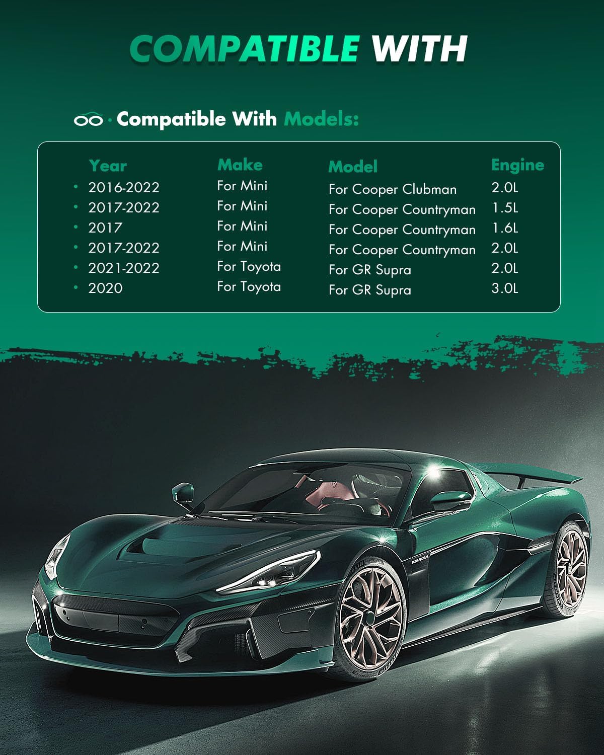 SCITOO D1892 Ceramic Brake Pads Sets Front w/Hardware Replacement For BMW 2016 2017 2018 2019 2020 2021 2022,For Mini 2016 2017 2018 2019 2020 2021 2022,For Toyota 2020-2022