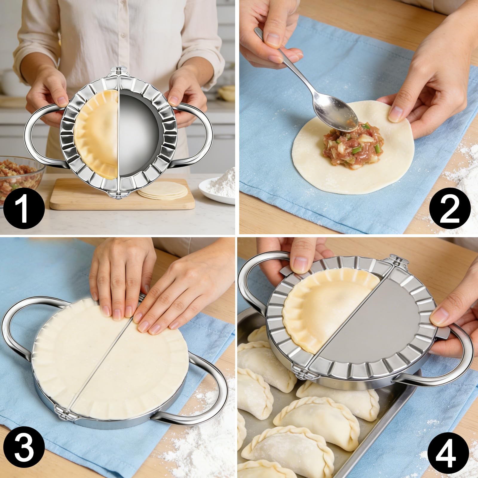 Set di 9 pezzi per la produzione di pasta, set di tagliapasta per ravioli, con tagliabri, tagliapaste, set di attrezzi per la produzione di pasta, per ravioli, per cucina e cottura