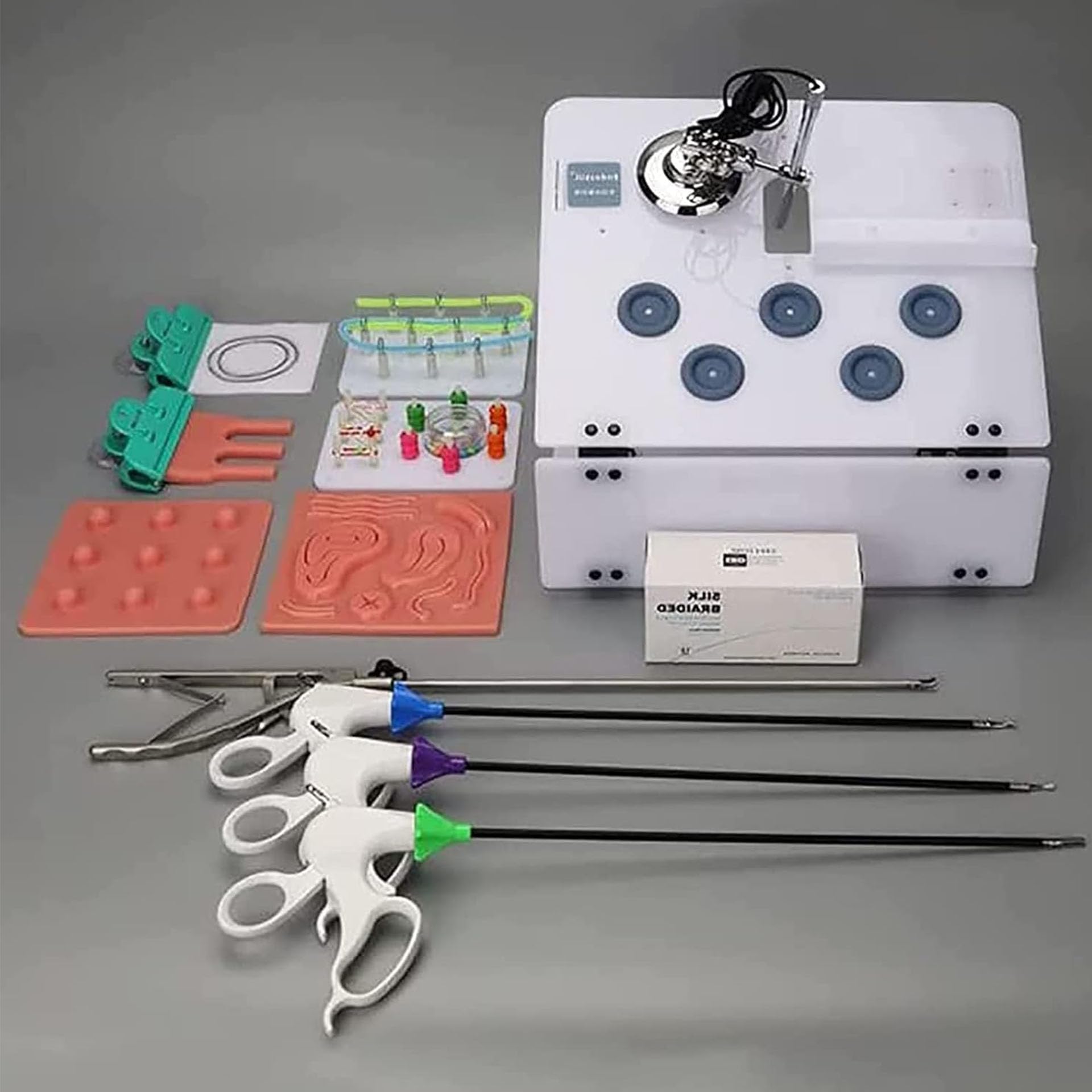 Laparoskopische Simulated Training Box Kit,Laparoskopie trainer Suture Practice Kit,Complete Surgery Training Set, for Medical Doctor and Students Use for Teaching Exercises
