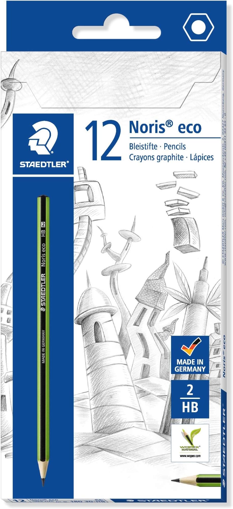 Staedtler Matite Grafite 2B - Confezione Da 12 Pezzi Per Disegno E Scuola - Legno Certificato PEFC - Foto 4