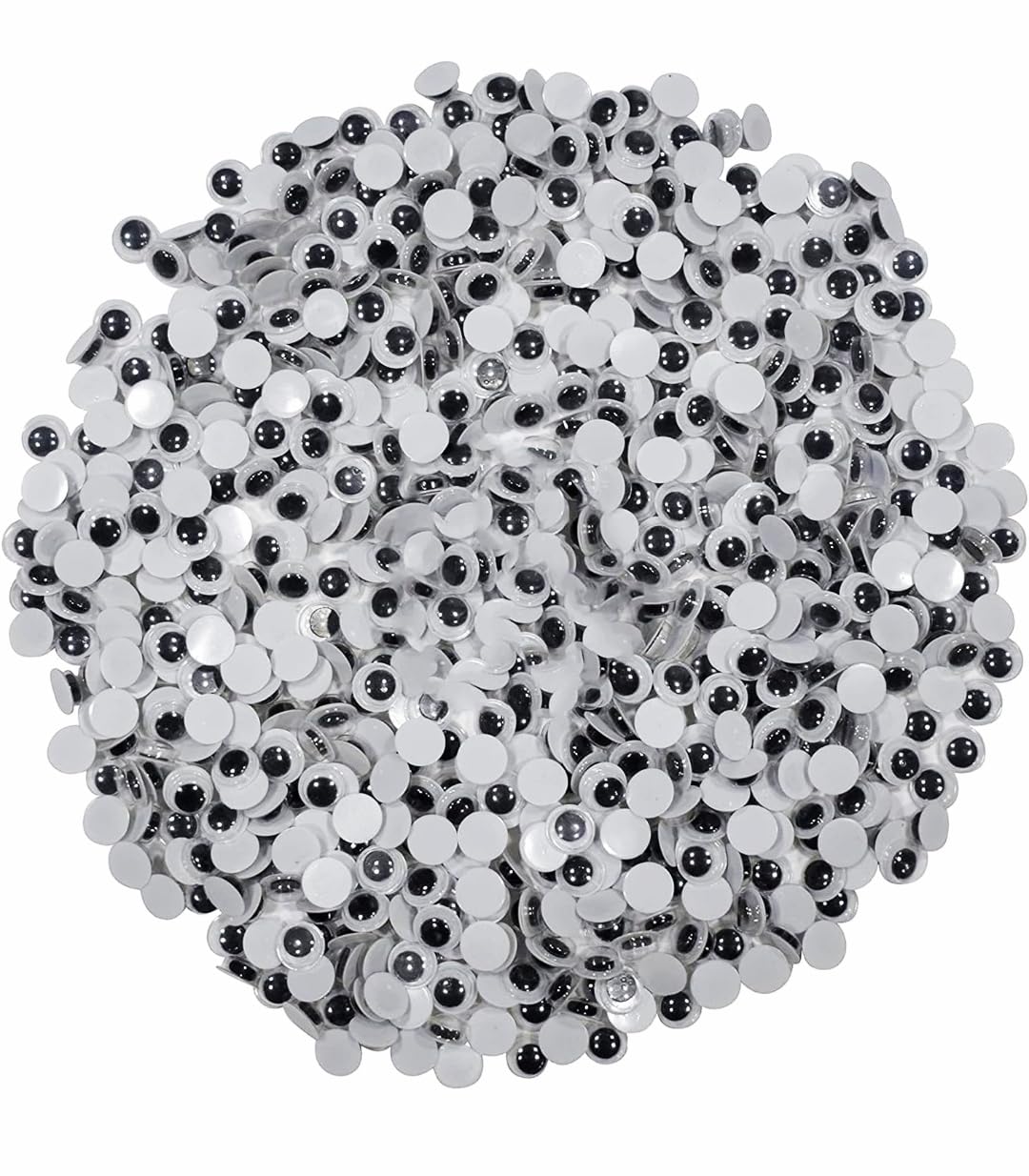 Kapoor Crafts Googly Moving Eyes, Black/White (200 Pieces, 7mm) Wiggle Eyes for Making Stuffed Soft Toys Dolls, Artistry Googly Eyes Wiggle Eyes Doll Eyes Art and Craft Eyes