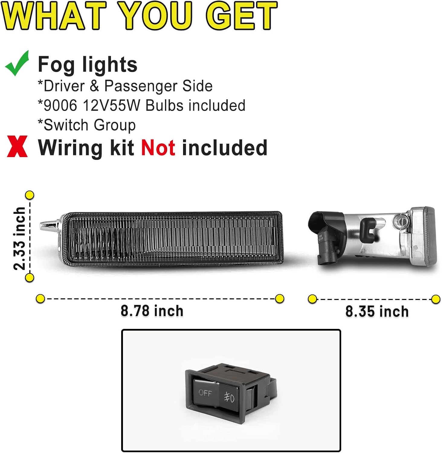 Fog Lights compatible for Scion XB 2003 2004 2005 2006 2007 Driver Passenger Lamps Assembly Replacement Smoke