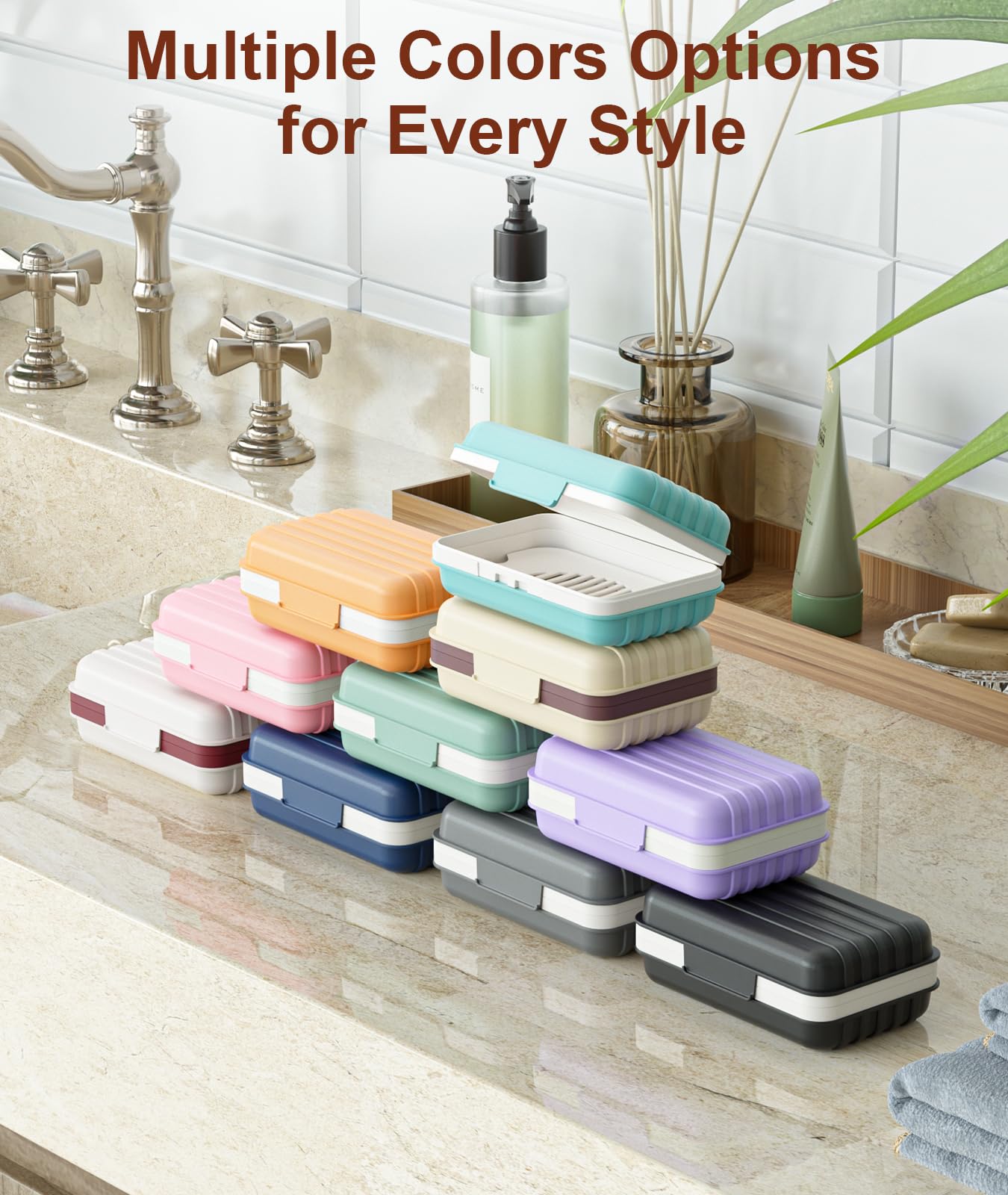 Blue Leakproof Bar Soap Holder with Lid, 1 Pack Travel Soap Case O994409