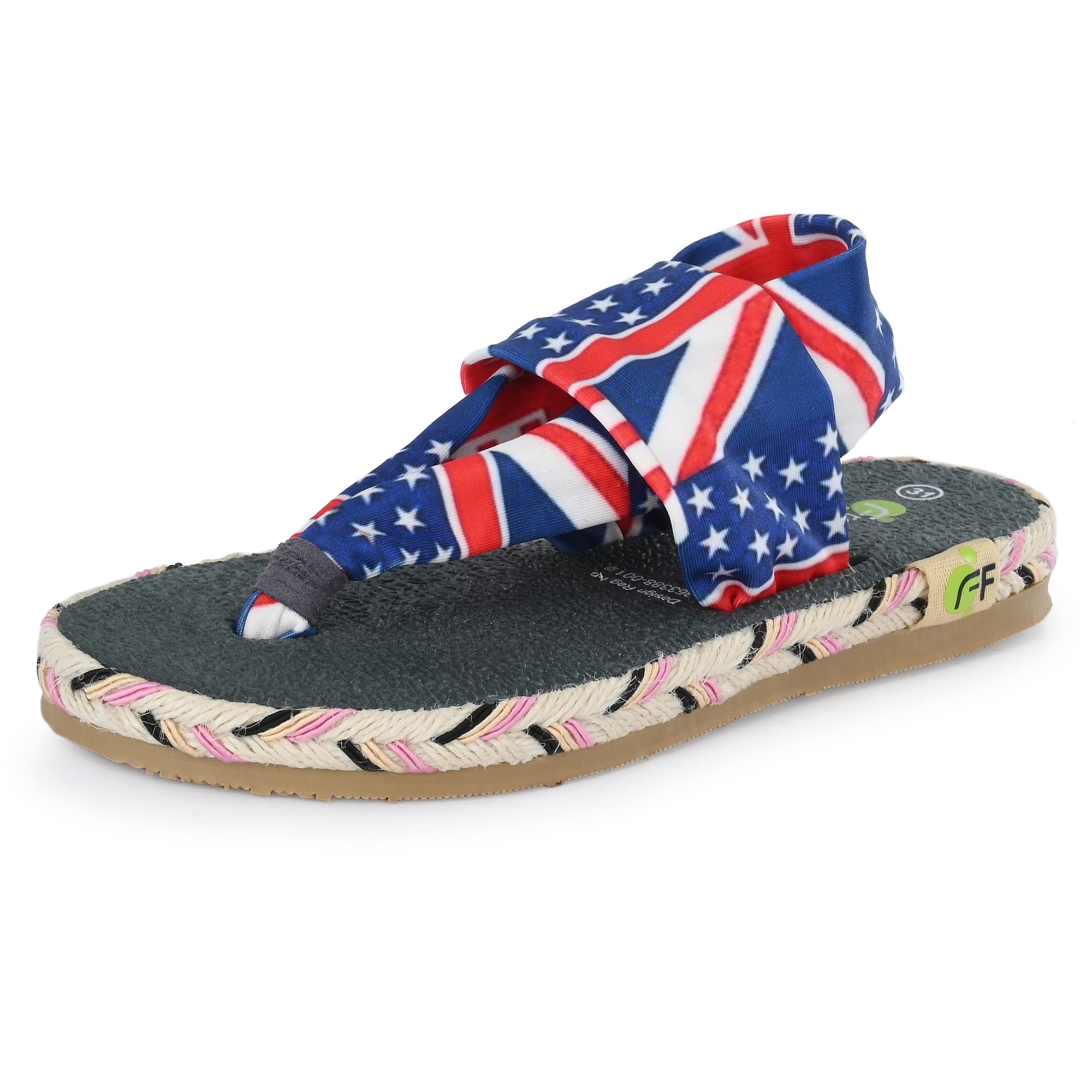 Fresh Feet Yoga Mat Flats Sleeper for Kids Girls - (American Print, Size 11) 2