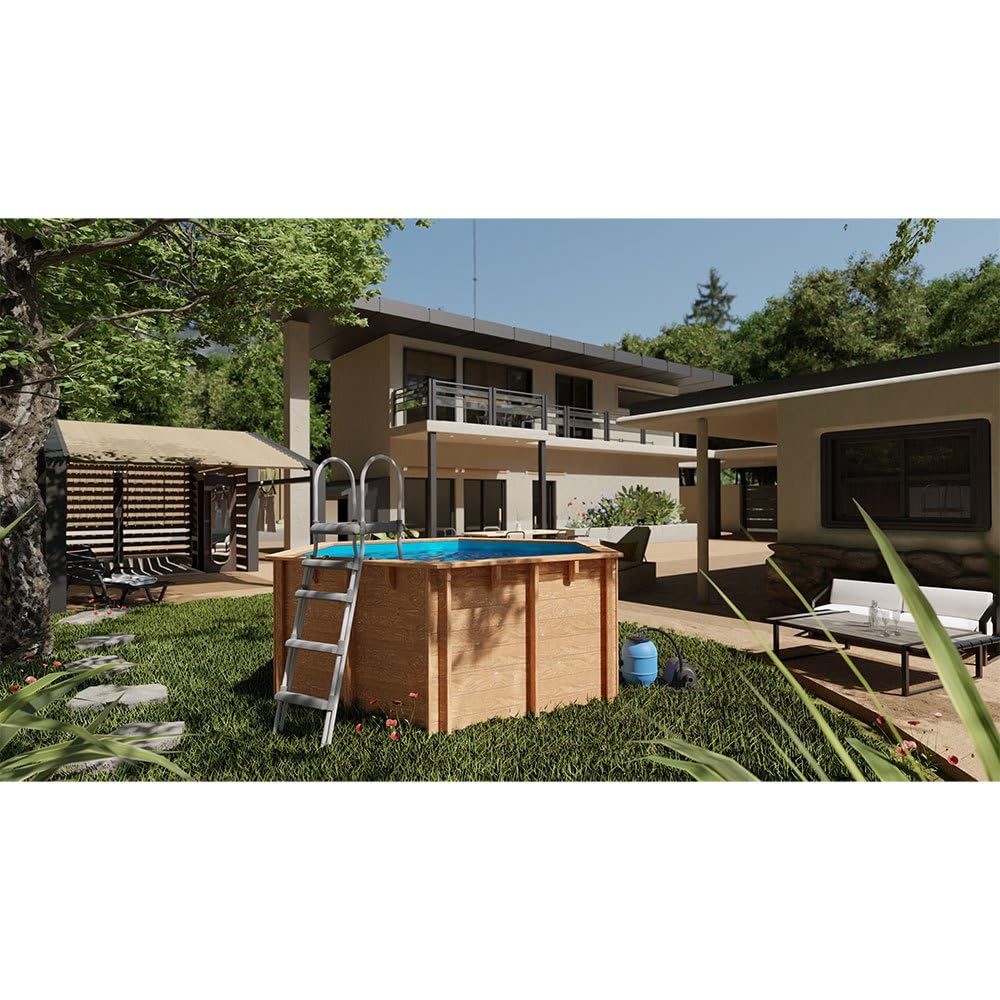 Gre Liner Piscina Madera Natural Ø280x107cm