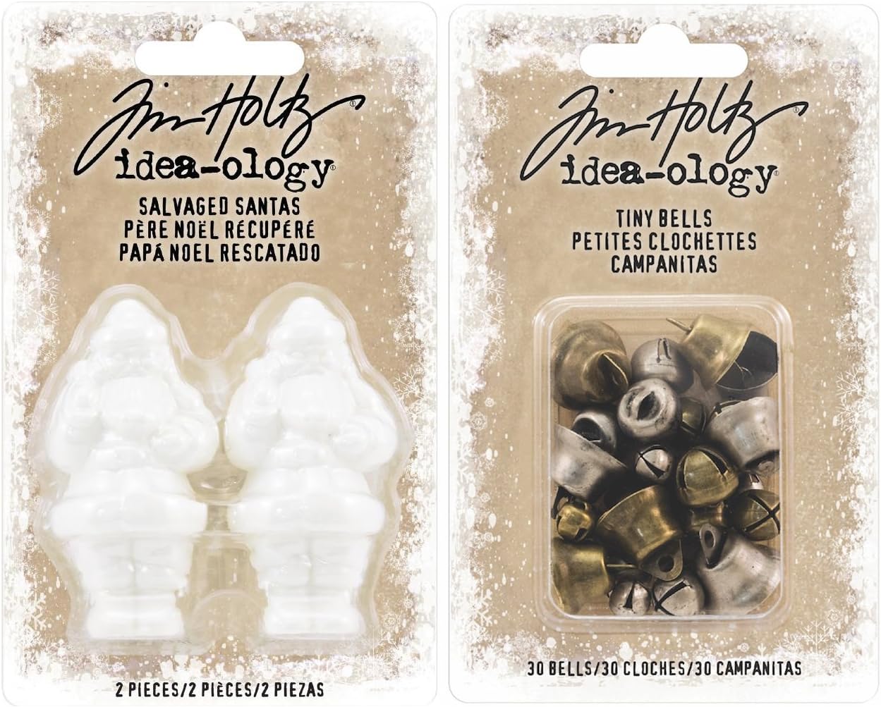 Tim Holtz Idea-Ology 2017 Salvaged Santa and Tiny Bells - 2 Item Bundle