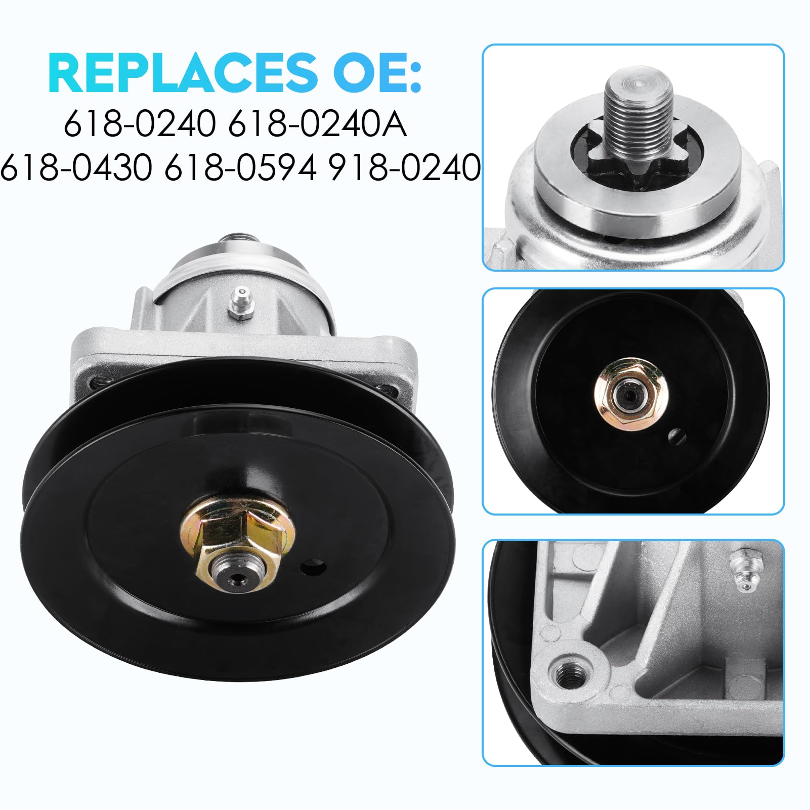 Conjunto de eje de cortacésped de repuesto 618-0240 618-0240A 618-0430, 918-0240, para cubiertas MTD de 46 pulgadas LT546H, LT946H, LT1800, LT1850, LT2150, LT4600H, GT2055 , GT215 0, 1997 y