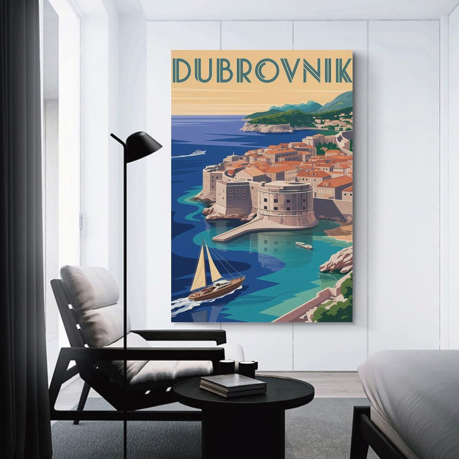 Junmoney Decorative Canvas Print Dubrovnik Travel, 20x30inch(50x75cm), for Entrance Walls, Hall Decor Or Foyers, A Stylish Accent for Home Entrances