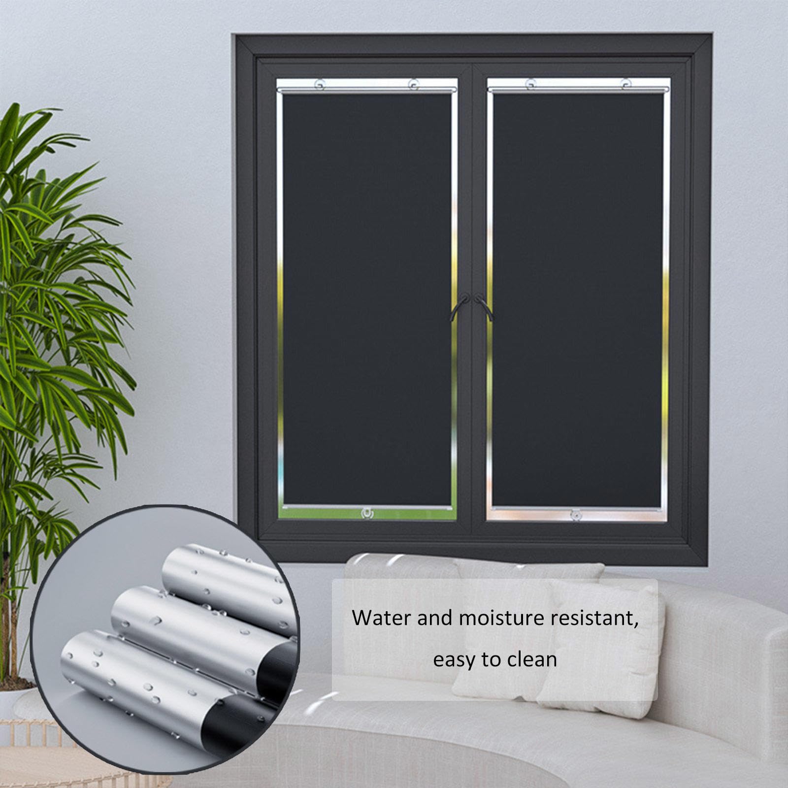 Persianas enrollables opacas retráctiles portátiles de 80 x 140 cm, fácil instalación sin taladros, protección solar ideal para el hogar y la oficina, versátil y elegante