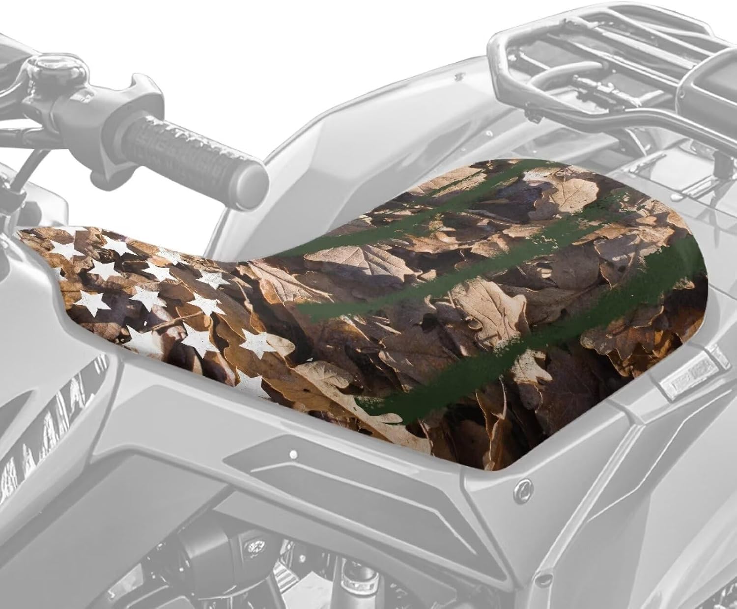 23×10 Inch Camouflage American Flag ATV Seat Cover Waterproof 4-Wheeler Seat Cover for Polaris Sportsman 570 450 850, Polaris Scrambler 400 500 850 1000, Honda Rancher 420