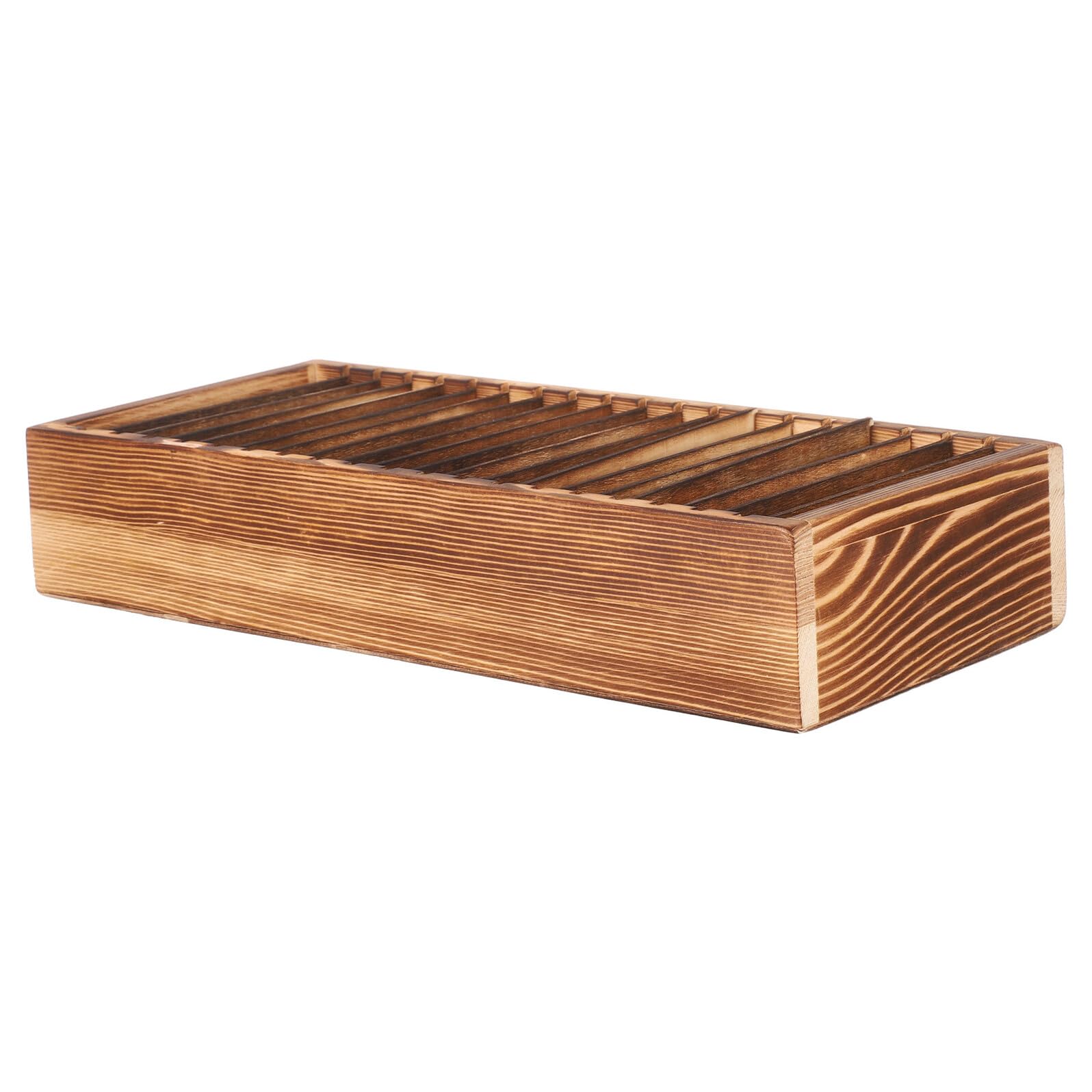 Boîte à cartes de visite bois amovible organiseur fiches classeur bureau compact
