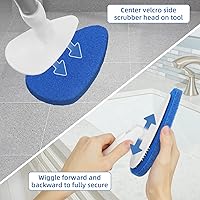 Vista 3 de Qaestfy Paquete de 2 almohadillas de repuesto compatibles con QAE008 Cepillo de limpieza para bañera y azulejos con mango largo, modelo QAE009