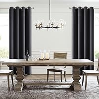 Vista 179 de ChrisDowa - Cortinas blackout con ojales para habitación y sala, juego de 2 paneles de cortinas con aislamiento térmico, gris oscuro, 42 x 63