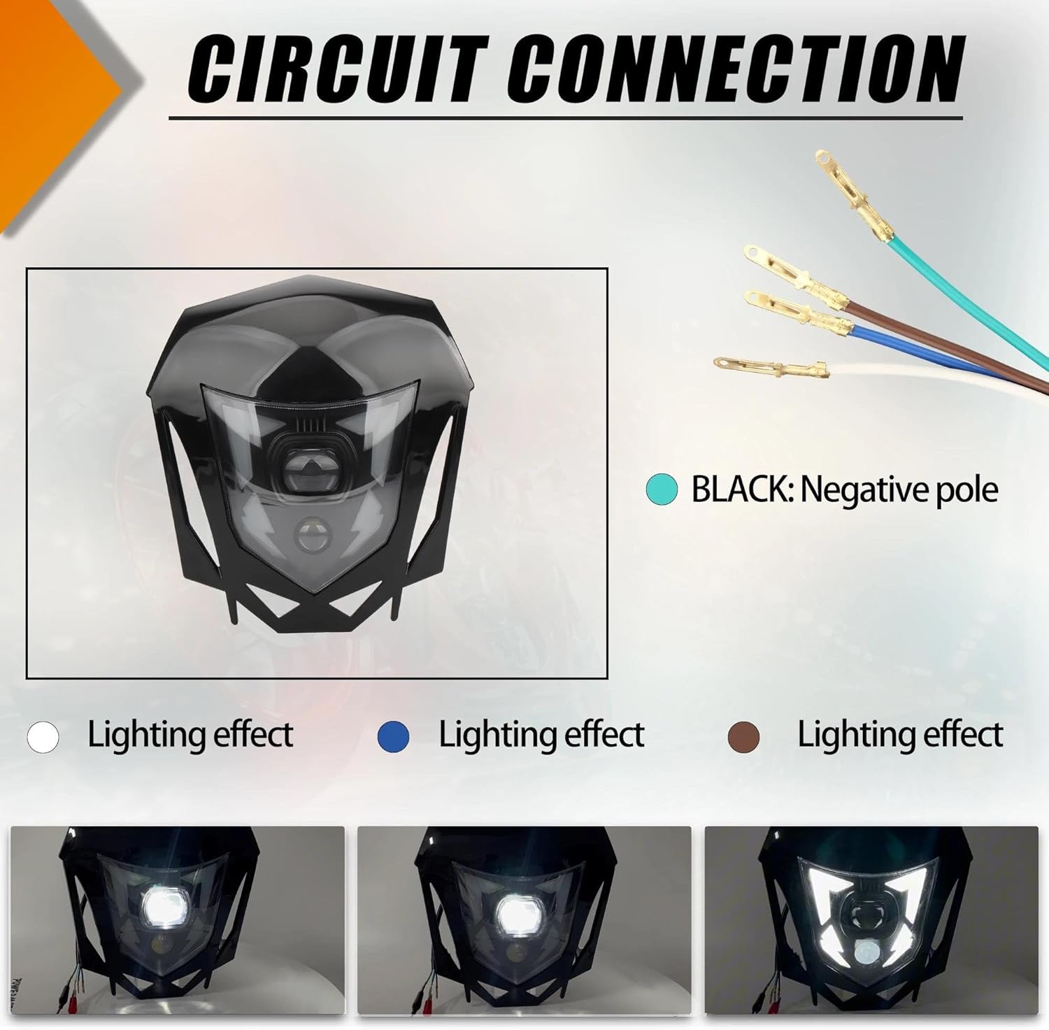 LEDヘッドライト に適合する CRF 450用オートバイヘッドライトLEDアクセサリーHi/LoビームDRLヘッドランププレート